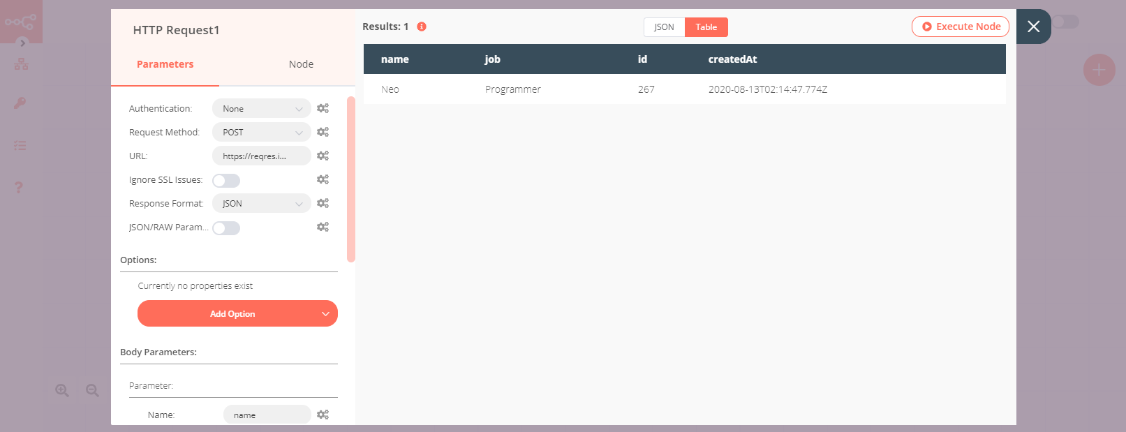 Create a user using the HTTP Request node