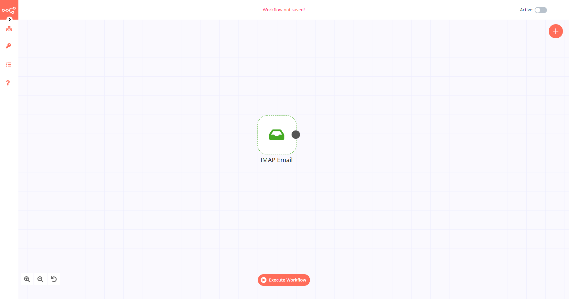 A workflow with the IMAP Email node