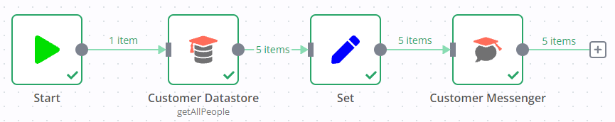 Screenshot of completed quickstart workflow